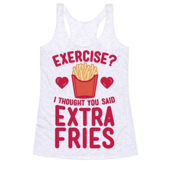 Look HUMAN Extra Fries graphic racerback tank - Picture 1 of 1